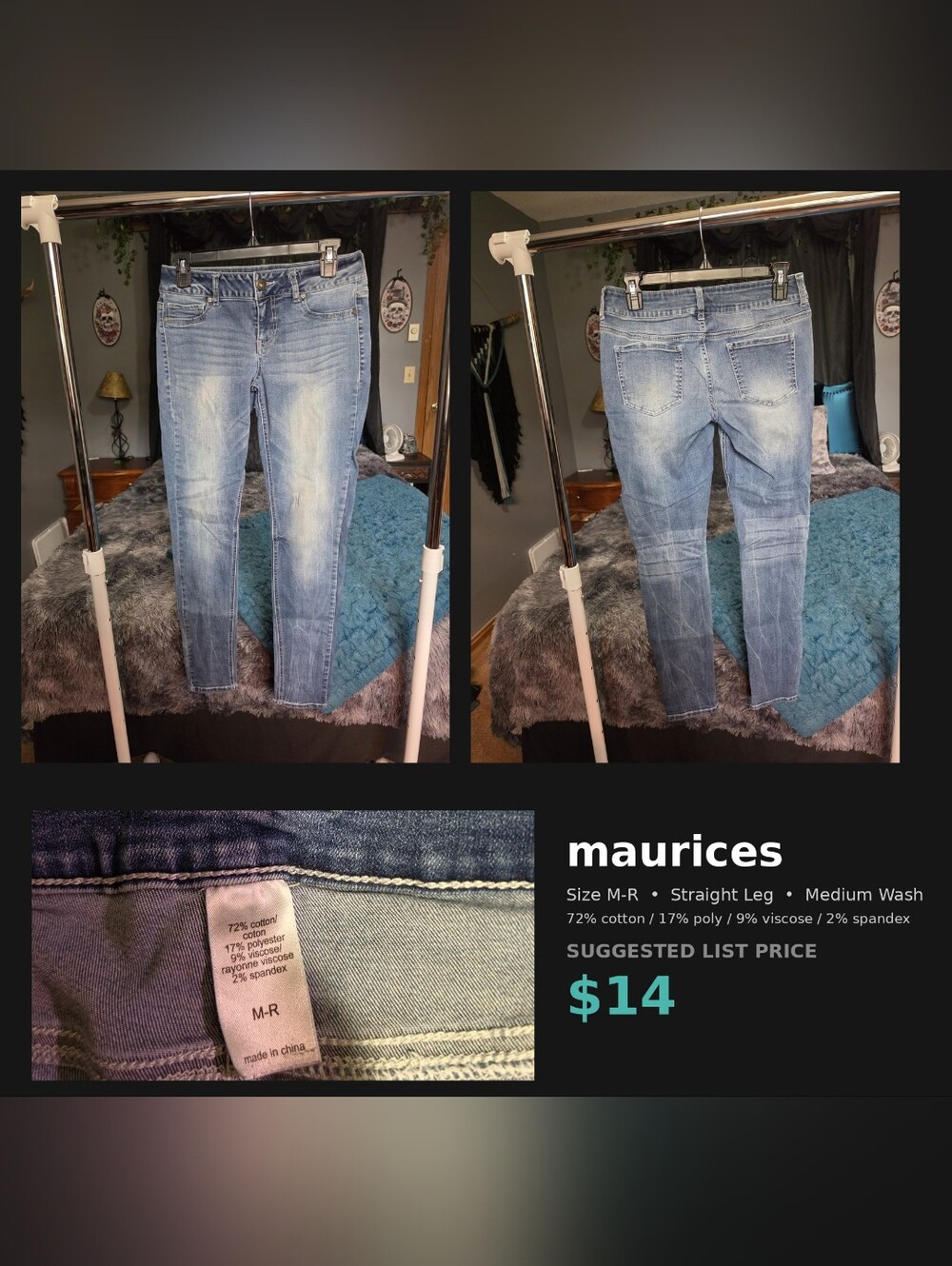 maurices Straight Leg Jeans M-R Medium Wash